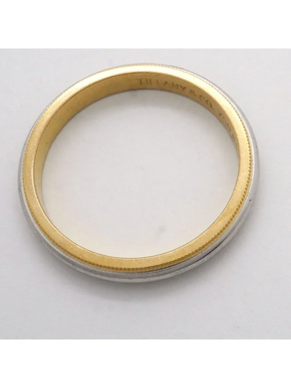 Tiffany & Co Ring Milgrain 18k Yellow Gold Platinum